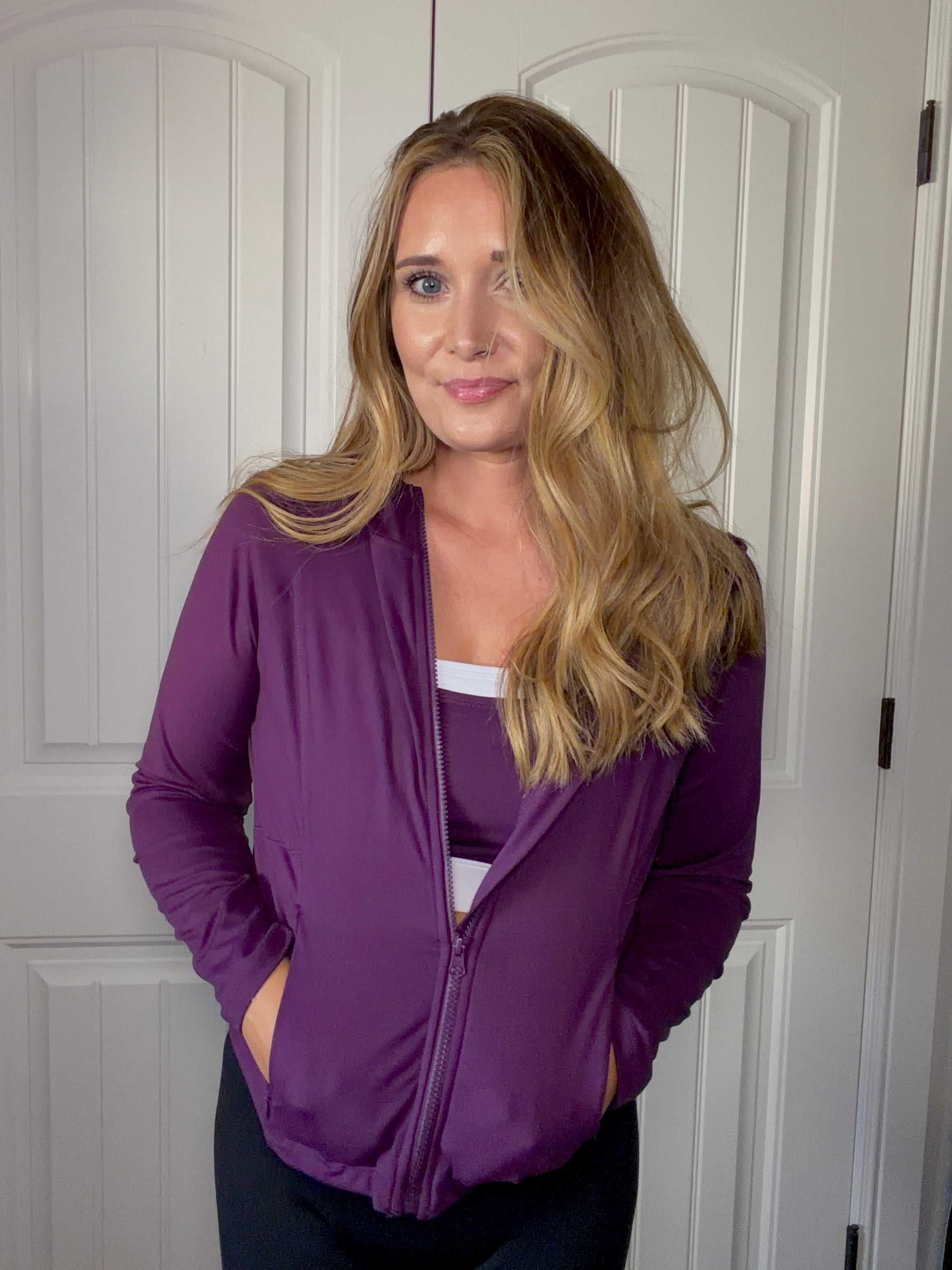 Purple Iris Zip-Up Hooded Jacket