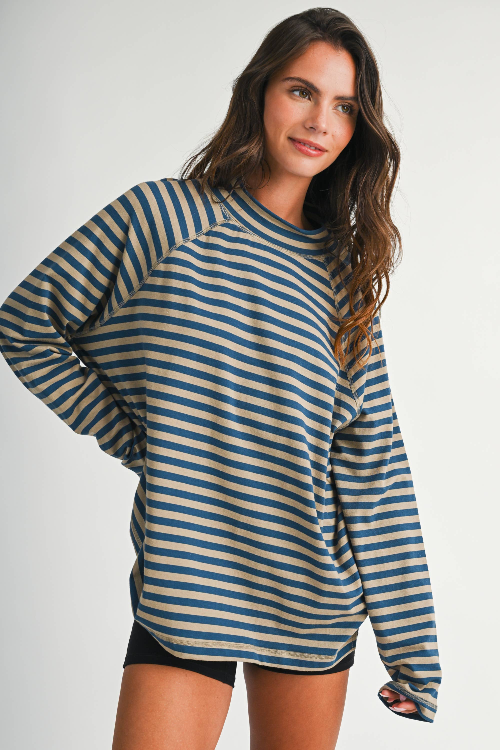 Coastal Coffee Run Mock Neck Top