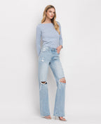 VERVET 90'S VINTAGE SUPER HIGH RISE FLARE JEANS