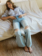 VERVET 90'S VINTAGE SUPER HIGH RISE FLARE JEANS