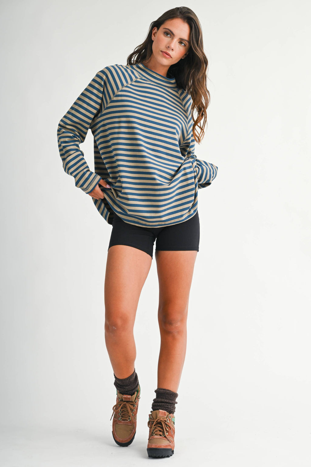 Coastal Coffee Run Mock Neck Top