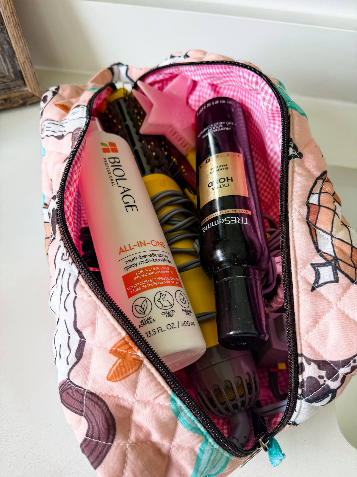 XL Western Fabric Toiletry Bag  Makeup Bag • Travel Pouch