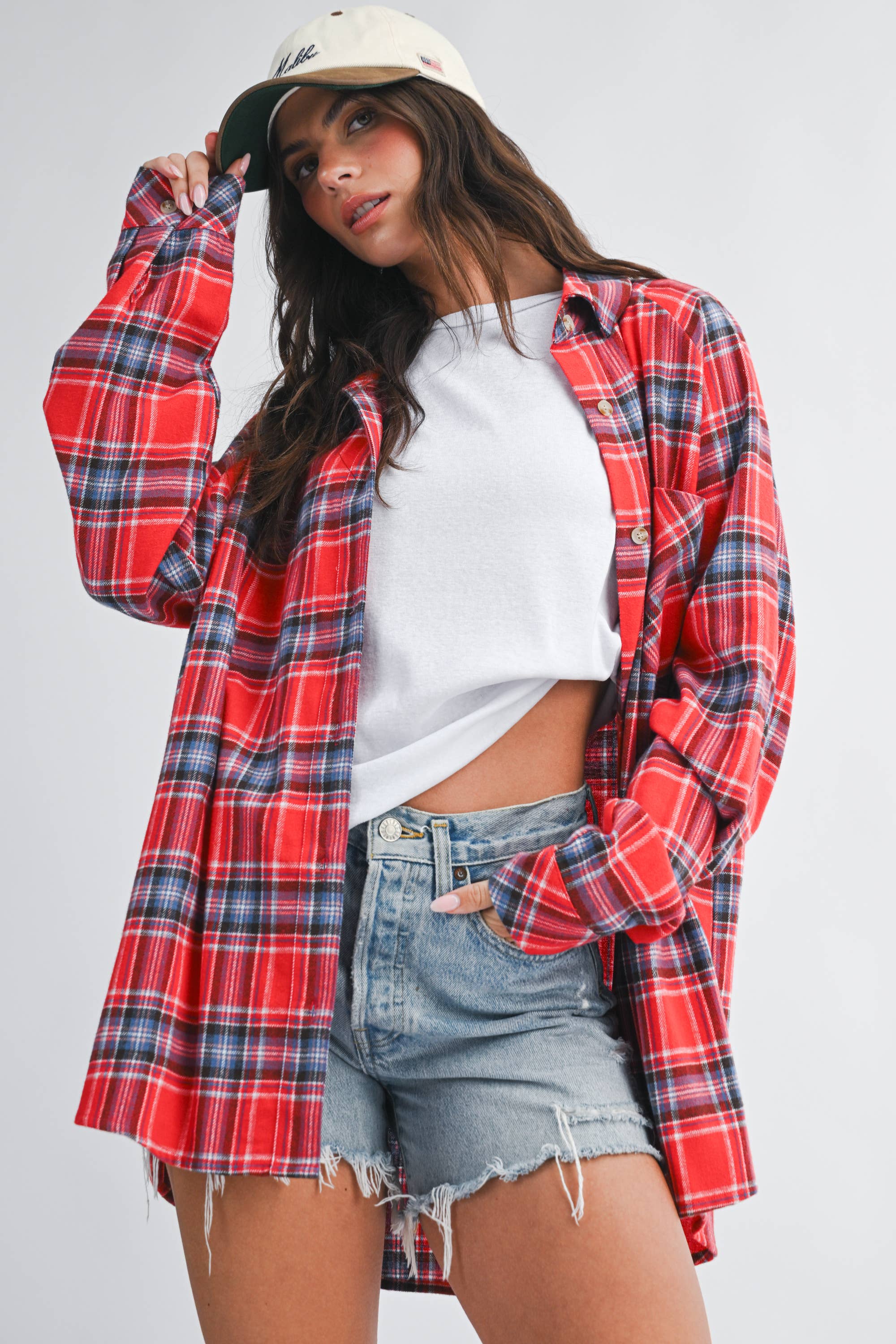 FINAL SALE! Oversized Plaid Button Down Shirt