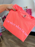 I'm Nicer When I'm Tan Tee - Neon Orange/Light Pink