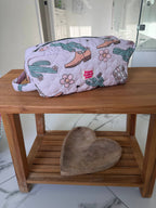 XL Western Fabric Toiletry Bag  Makeup Bag • Travel Pouch