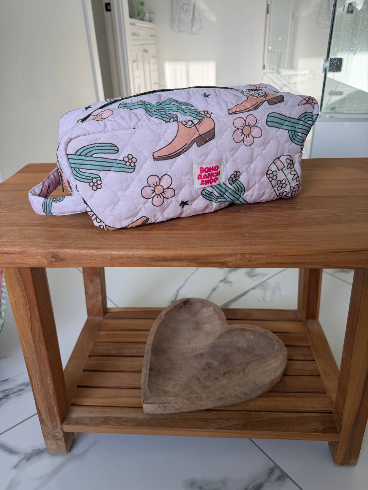 XL Western Fabric Toiletry Bag  Makeup Bag • Travel Pouch