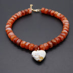 Heart Pendant Resin Beaded Necklaces