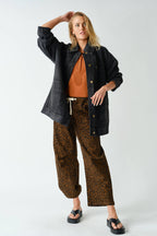 Black Boxy-Cut Denim Jacket