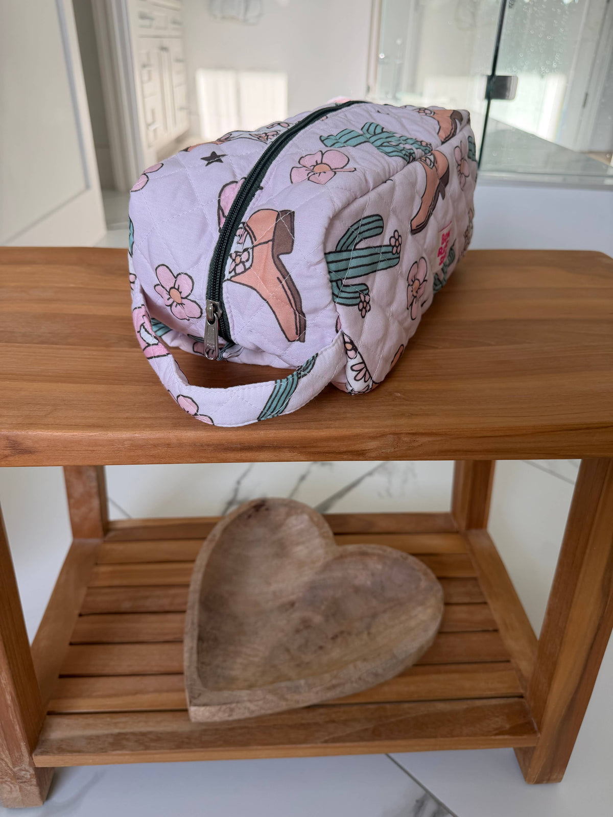XL Western Fabric Toiletry Bag  Makeup Bag • Travel Pouch