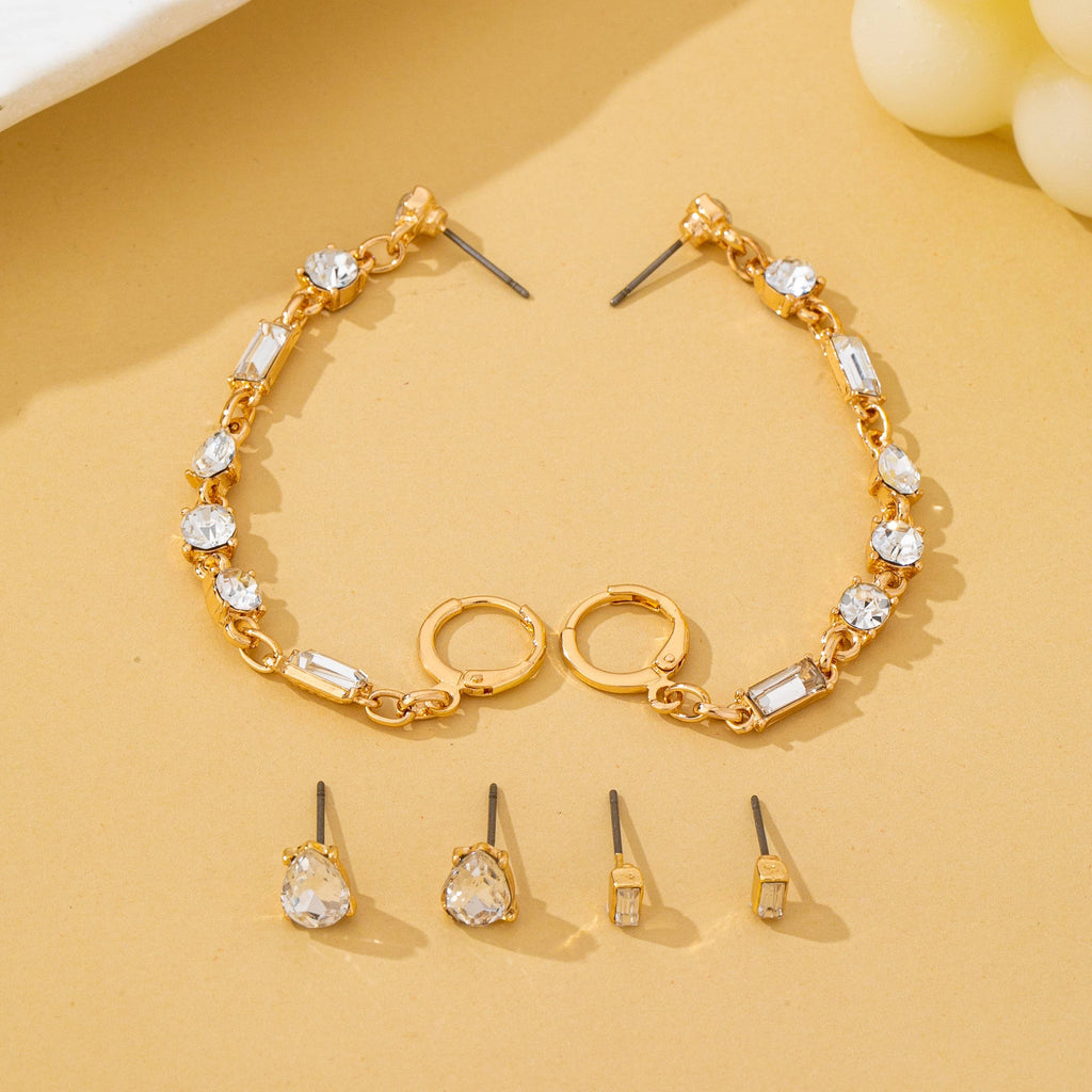 Crystal Cluster Earring Trio Set