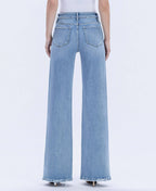 VERVET LIGHT DENIM! HIGH RISE FULL LENGTH WIDE JEANS V3651