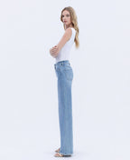 VERVET LIGHT DENIM! HIGH RISE FULL LENGTH WIDE JEANS V3651
