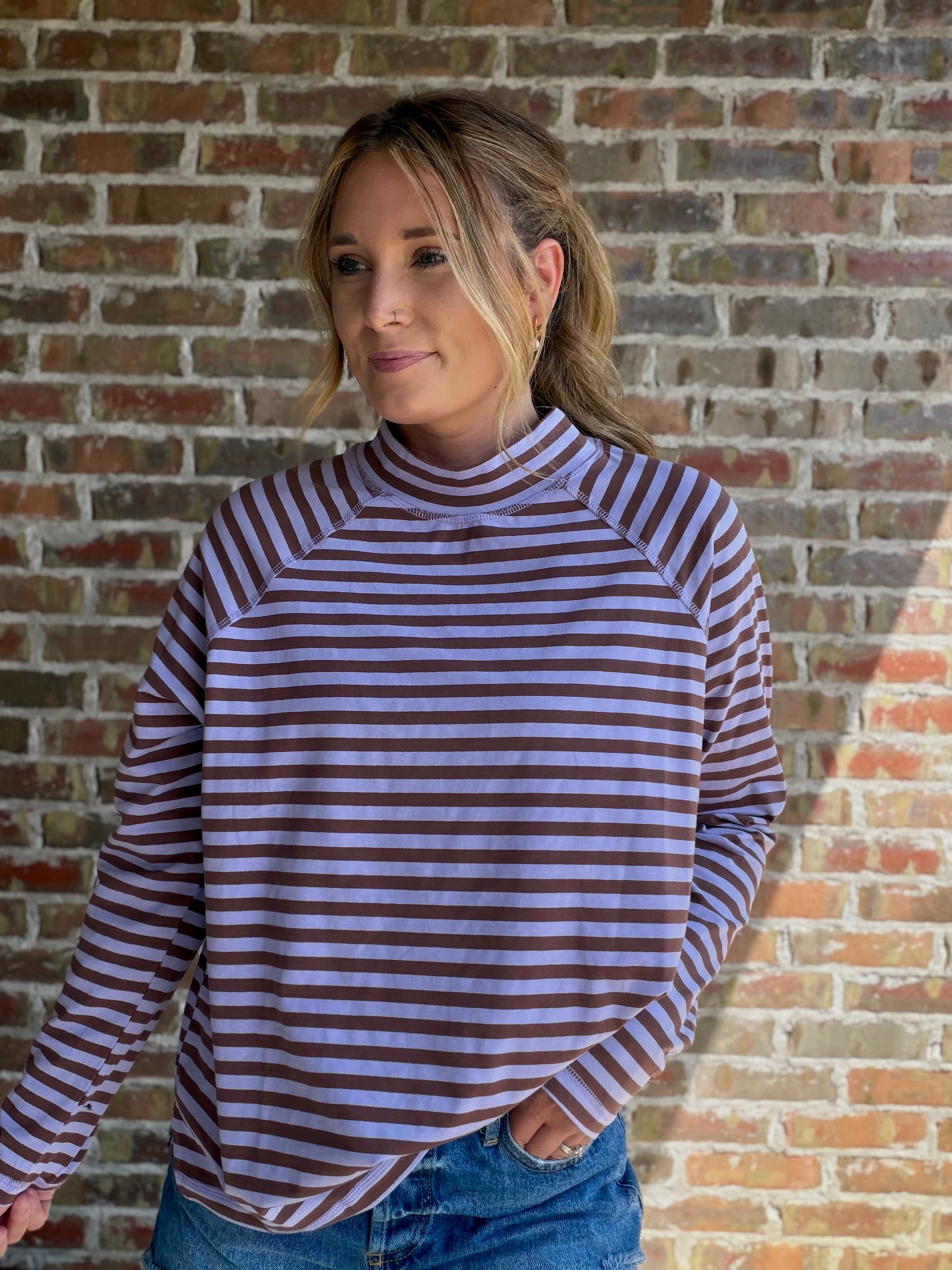 Brown Sugar Mock Neck Top