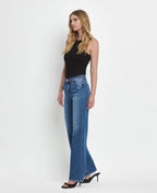 VERVET MEDIUM DENIM! MID RISE FULL LENGTH WIDE LEG JEANS