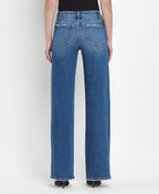 VERVET MEDIUM DENIM! MID RISE FULL LENGTH WIDE LEG JEANS