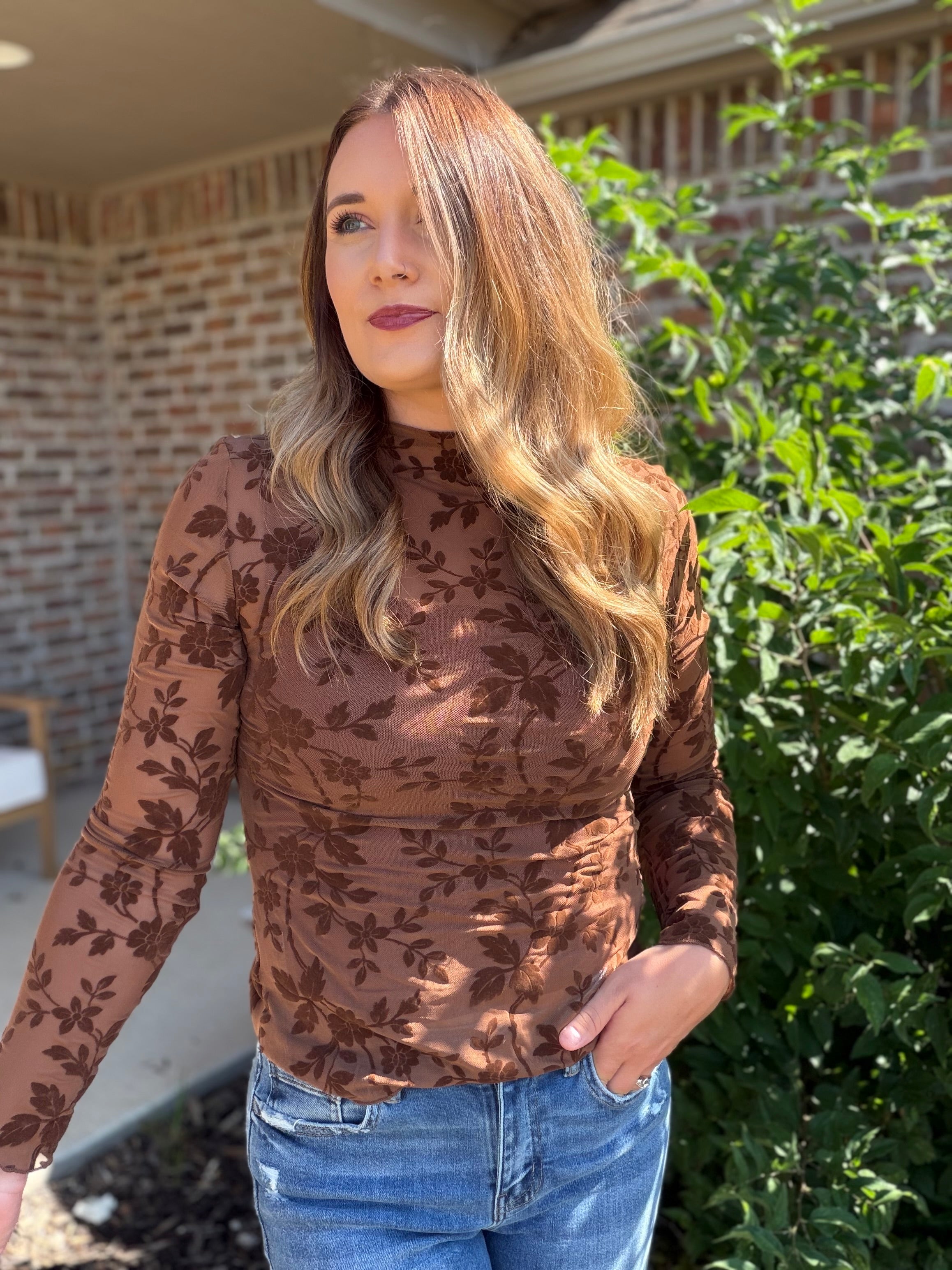 Moody Blooms Mesh Top