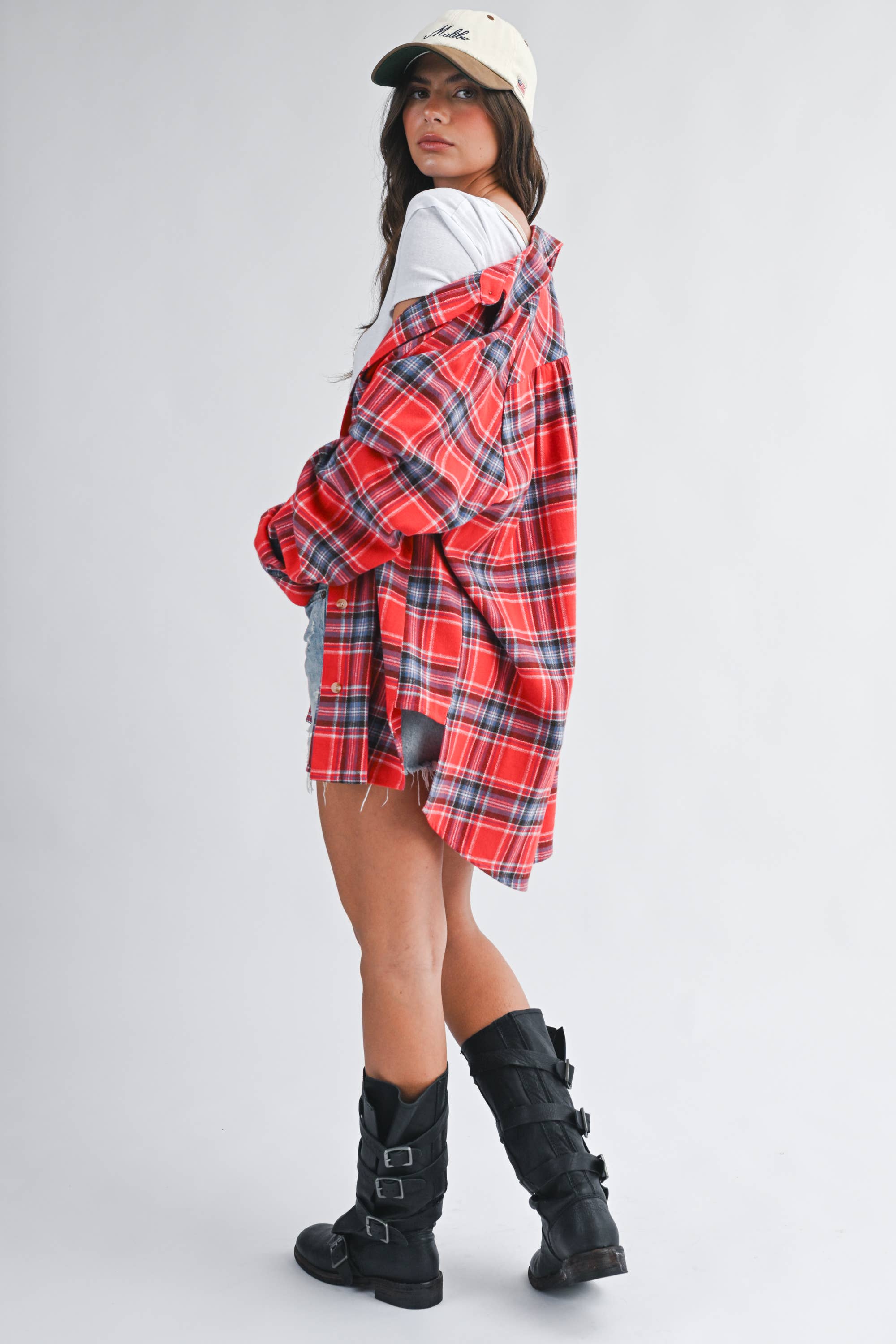 FINAL SALE! Oversized Plaid Button Down Shirt