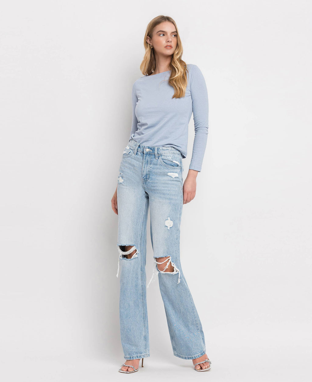 VERVET 90'S VINTAGE SUPER HIGH RISE FLARE JEANS