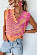 Strawberry Pink V Neck Sweater Vest
