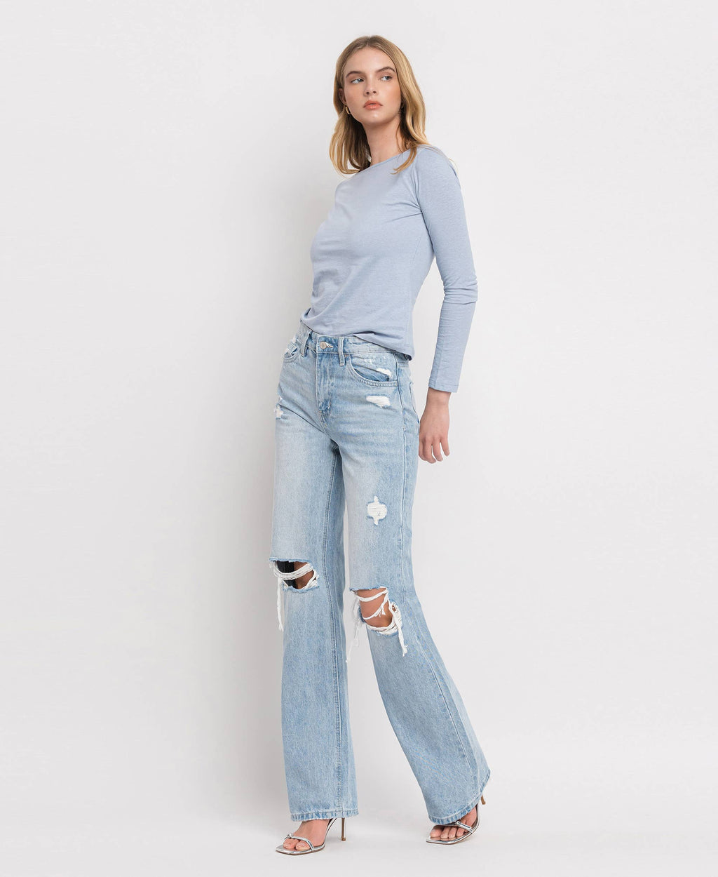VERVET 90'S VINTAGE SUPER HIGH RISE FLARE JEANS