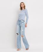 VERVET 90'S VINTAGE SUPER HIGH RISE FLARE JEANS