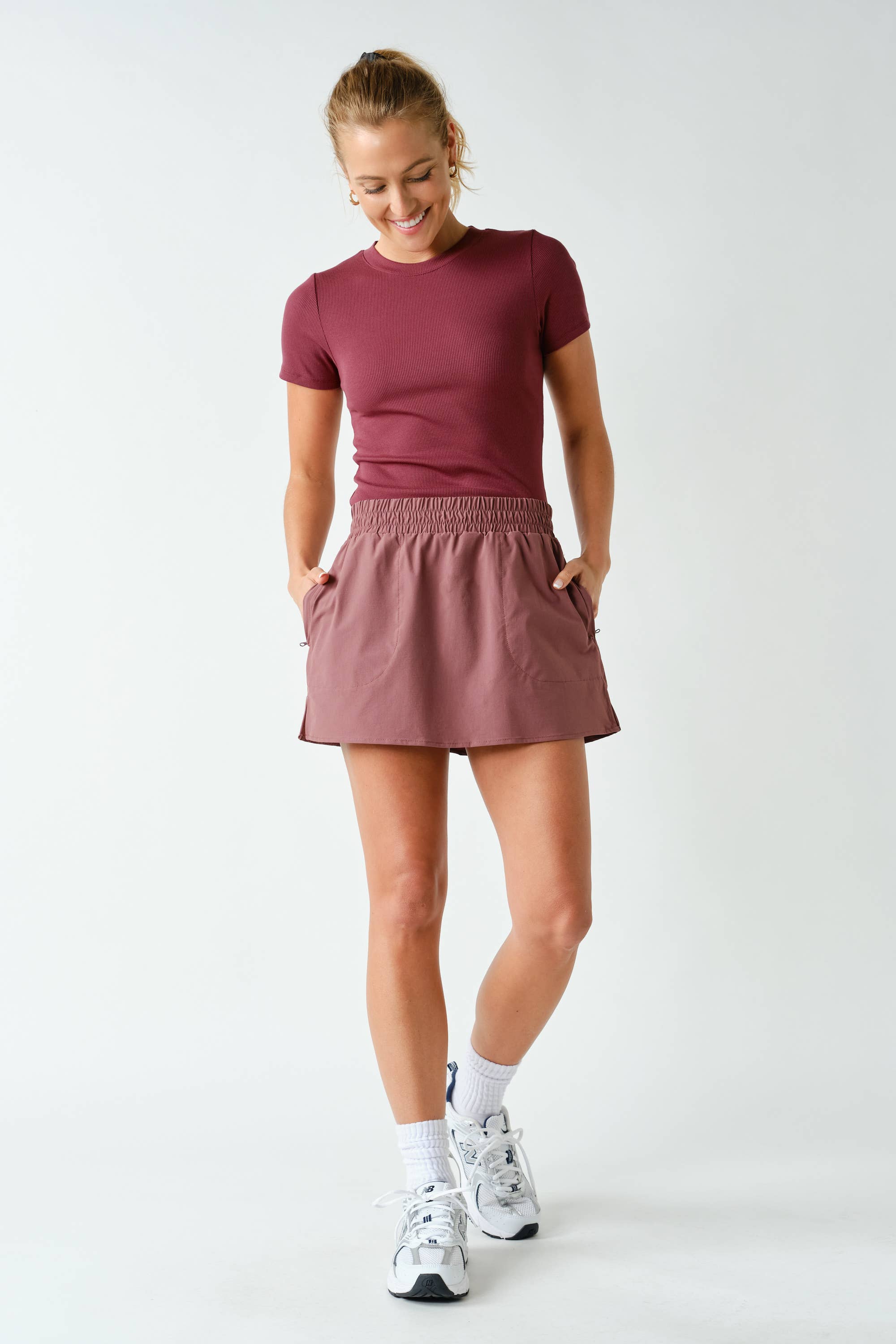 Rosewood Ribbed Athleisure Top