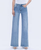 VERVET LIGHT DENIM! HIGH RISE FULL LENGTH WIDE JEANS V3651