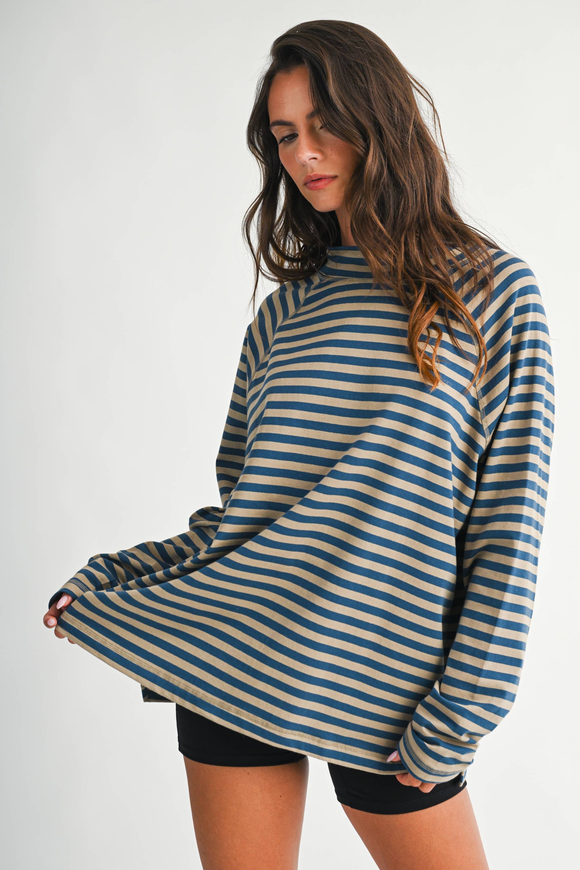 Coastal Coffee Run Mock Neck Top
