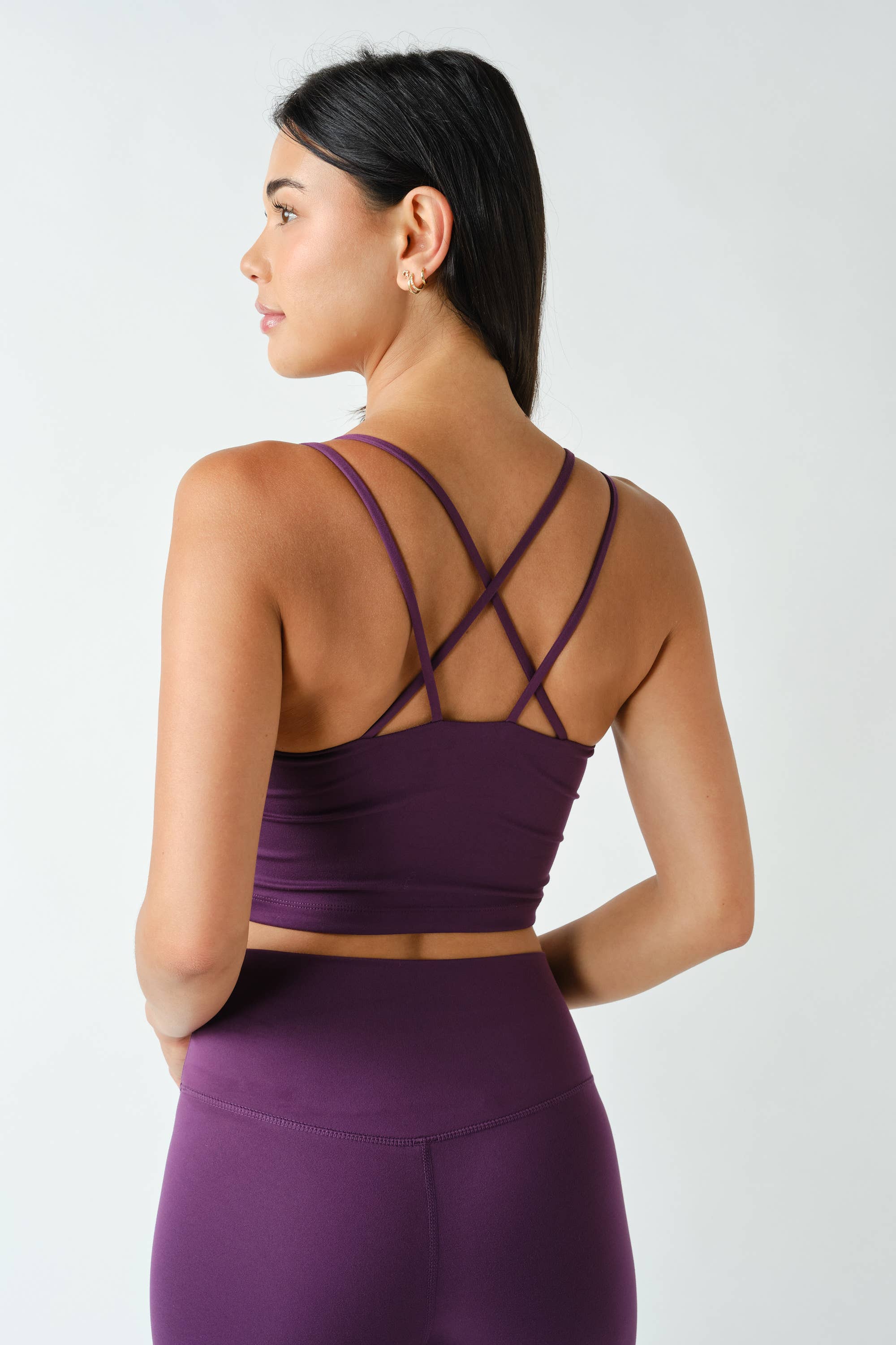 Purple Iris Criss-Cross Sports Bra