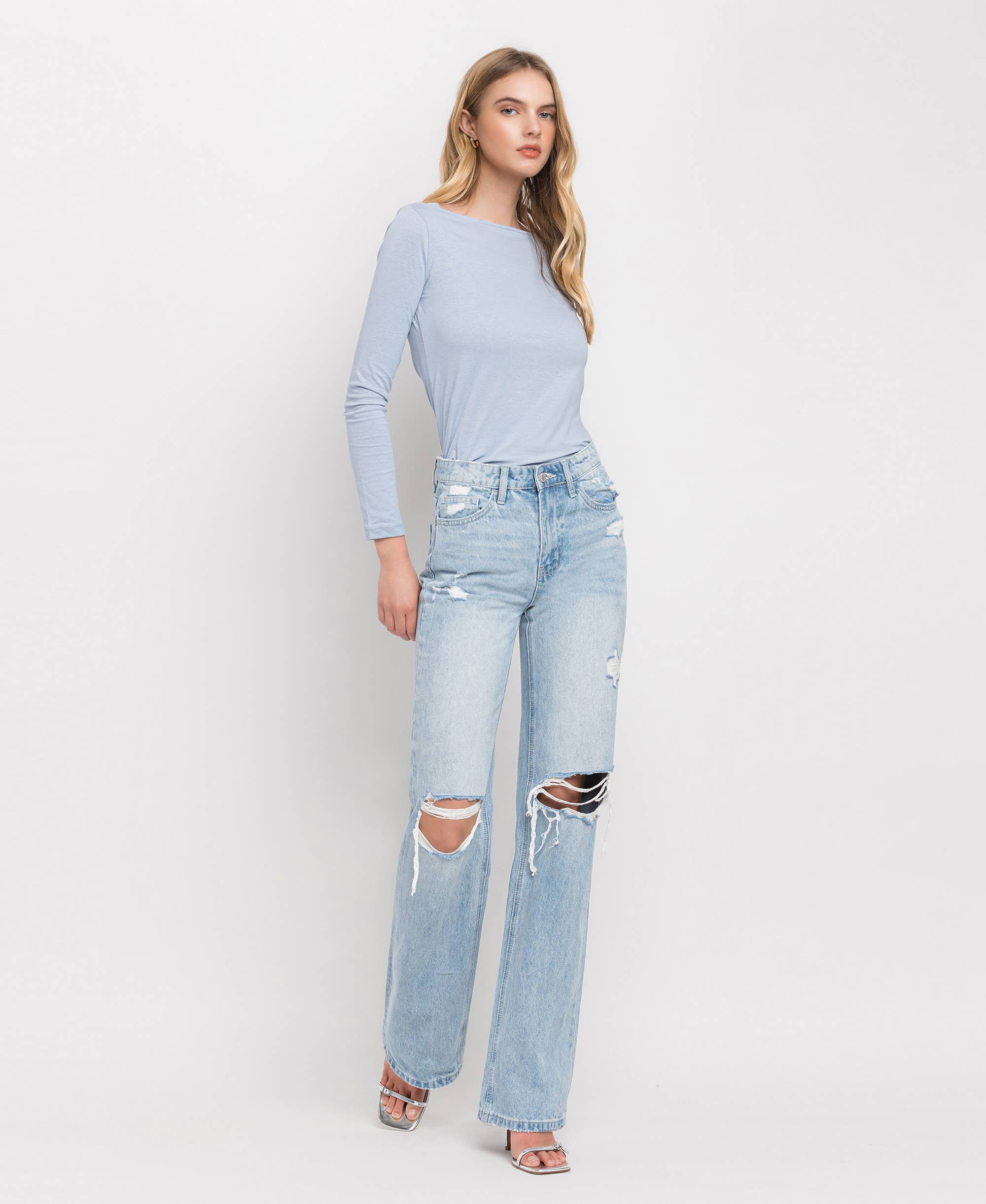 VERVET 90'S VINTAGE SUPER HIGH RISE FLARE JEANS