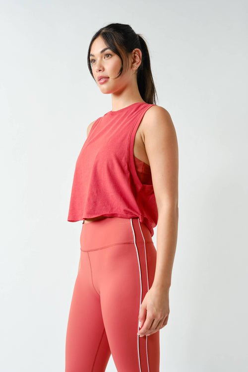 BLUSHED BRICK Relaxed Side-Knot Tank