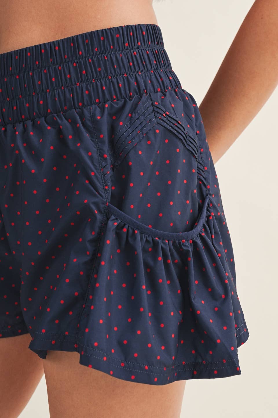 Polka Dot Print Flare Shorts
