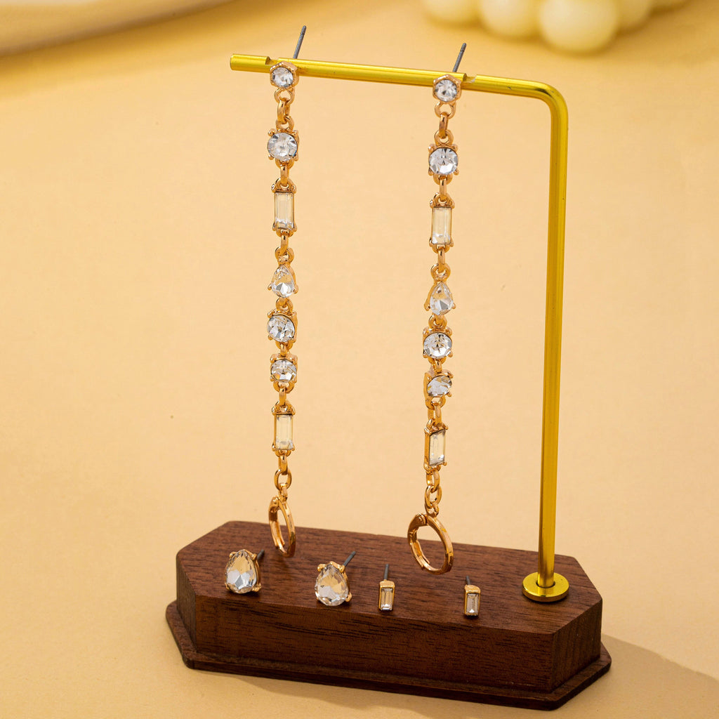 Crystal Cluster Earring Trio Set