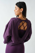 Purple Iris Open Back Long Sleeve Tee