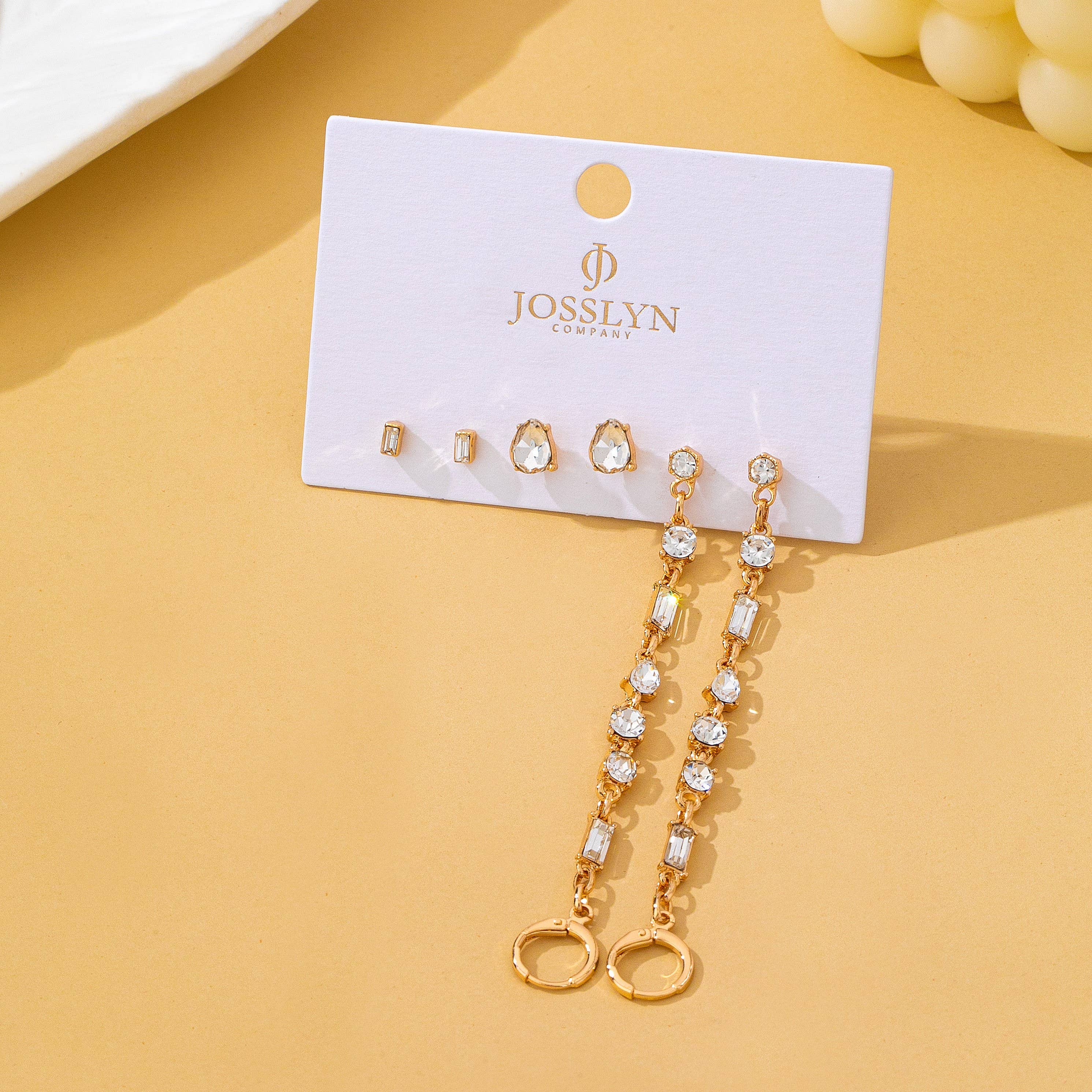Crystal Cluster Earring Trio Set