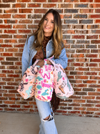 XL Western Fabric Toiletry Bag  Makeup Bag • Travel Pouch