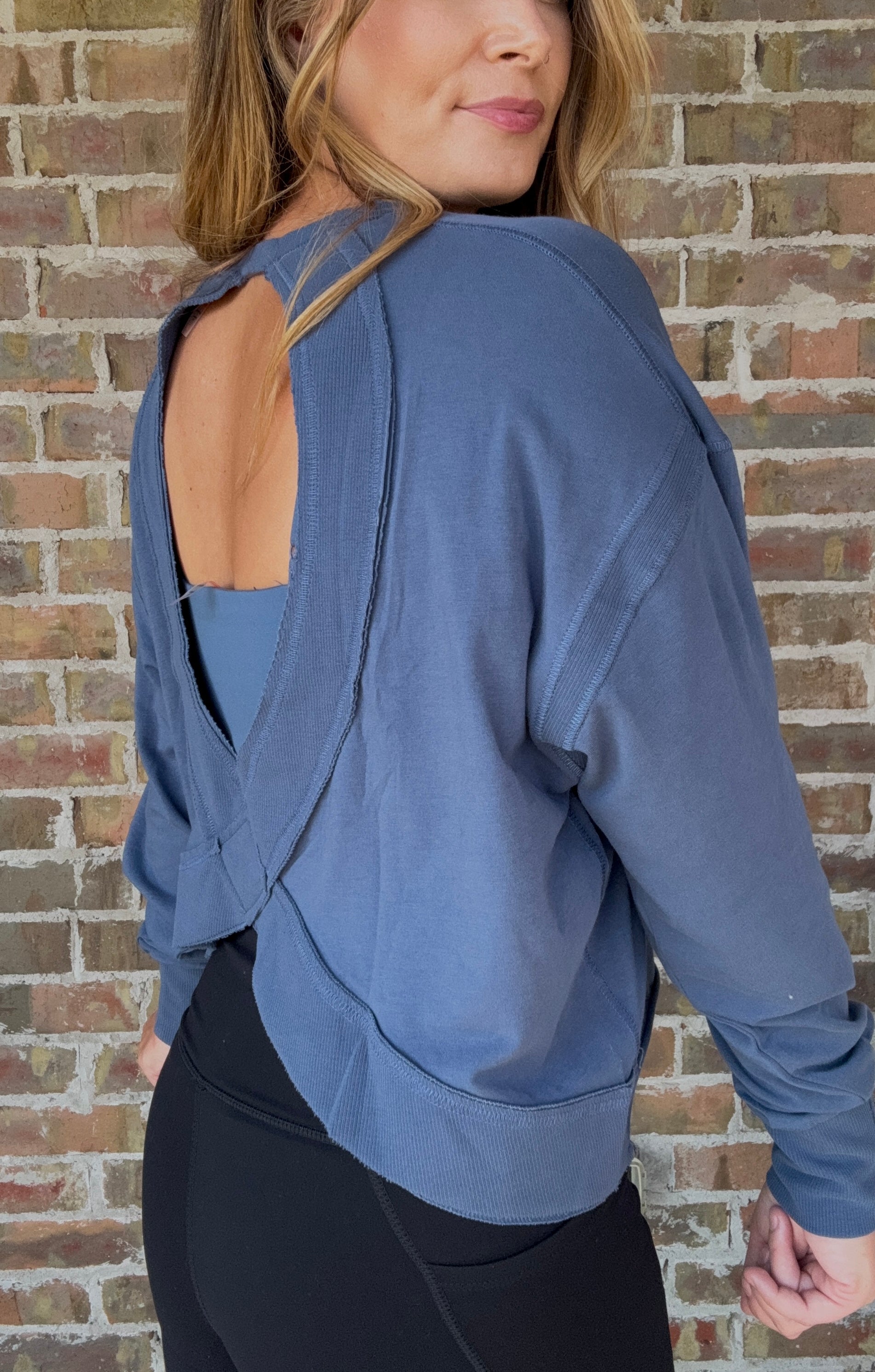 Ocean Open Back Long Sleeve Tee