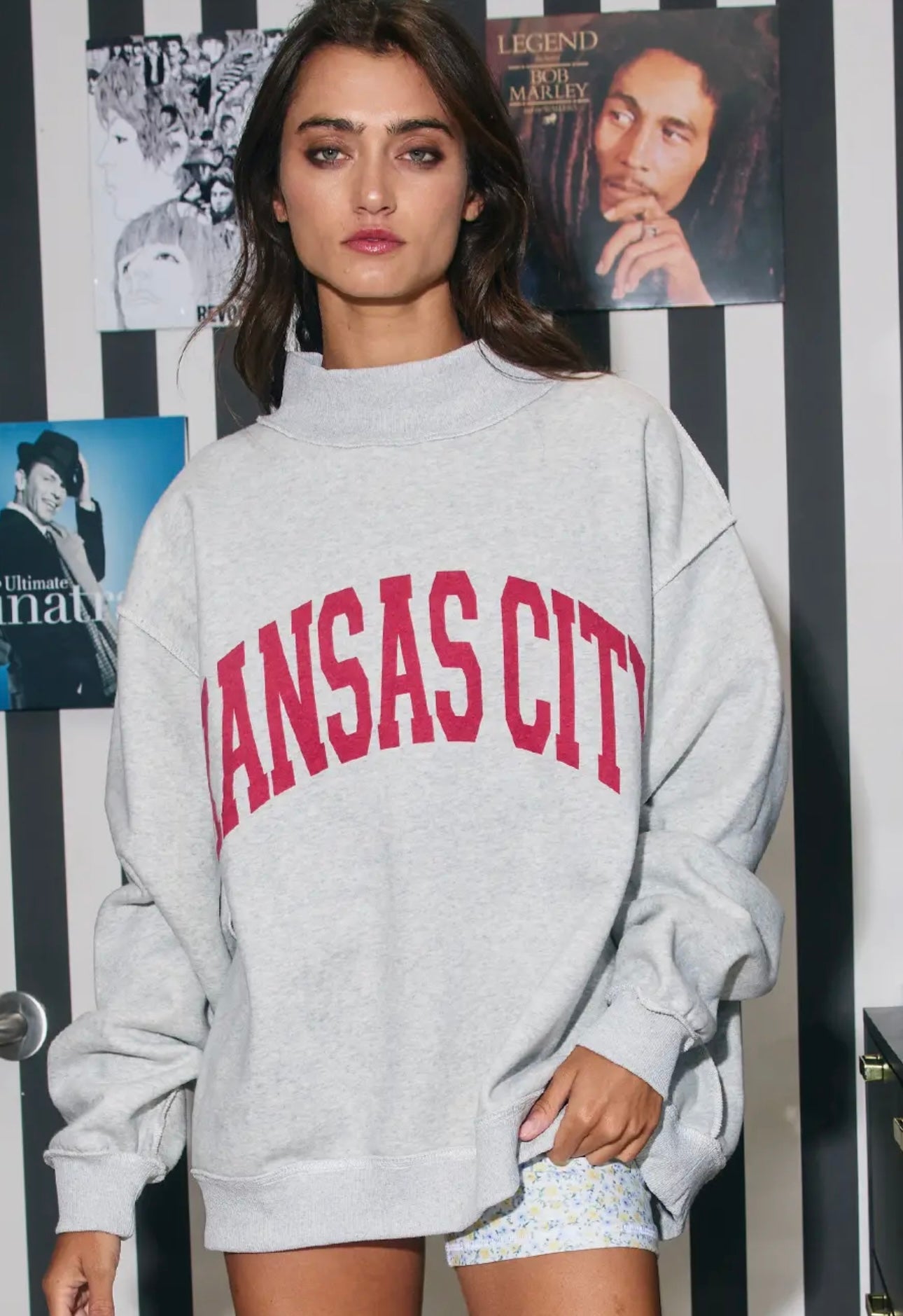 PREORDER!!! KANSAS CITY/KC reversible oversized mock neck!