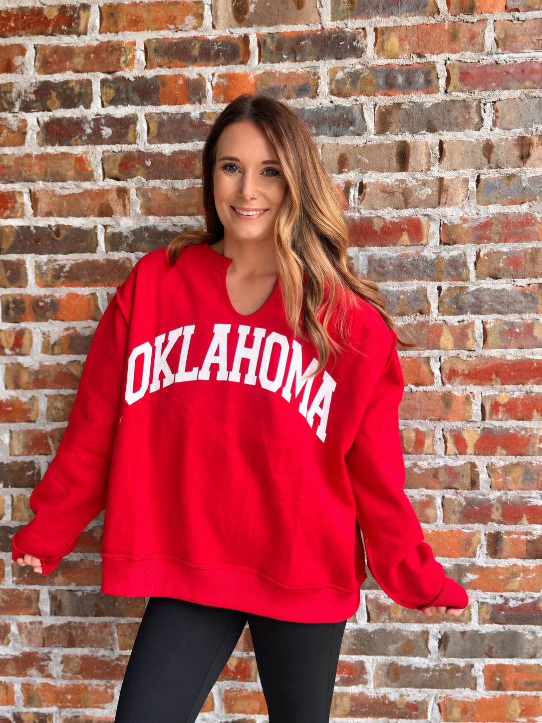 Oklahoma Reversible Split Neck Sweatshirt