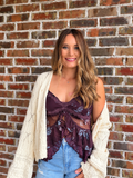 Midnight Bloom Lace Cami