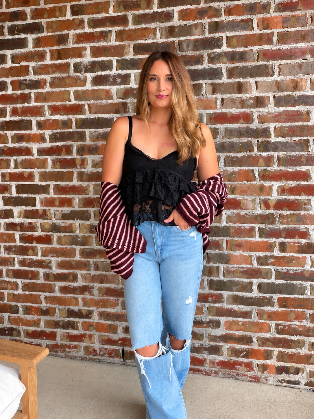 Midnight Charm Ruffle Tank