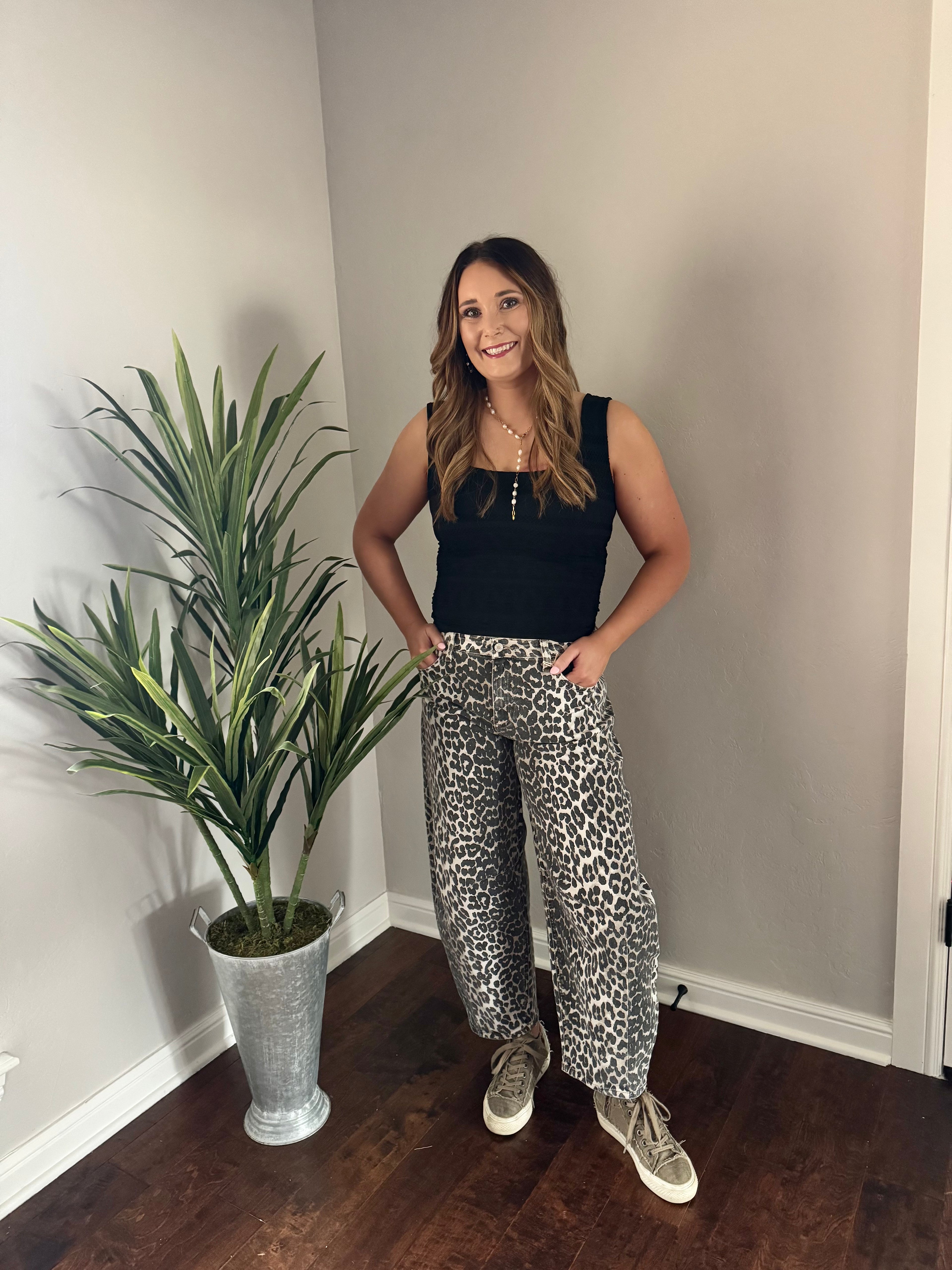 FINAL SALE! Kancan High Rise Leopard Jeans