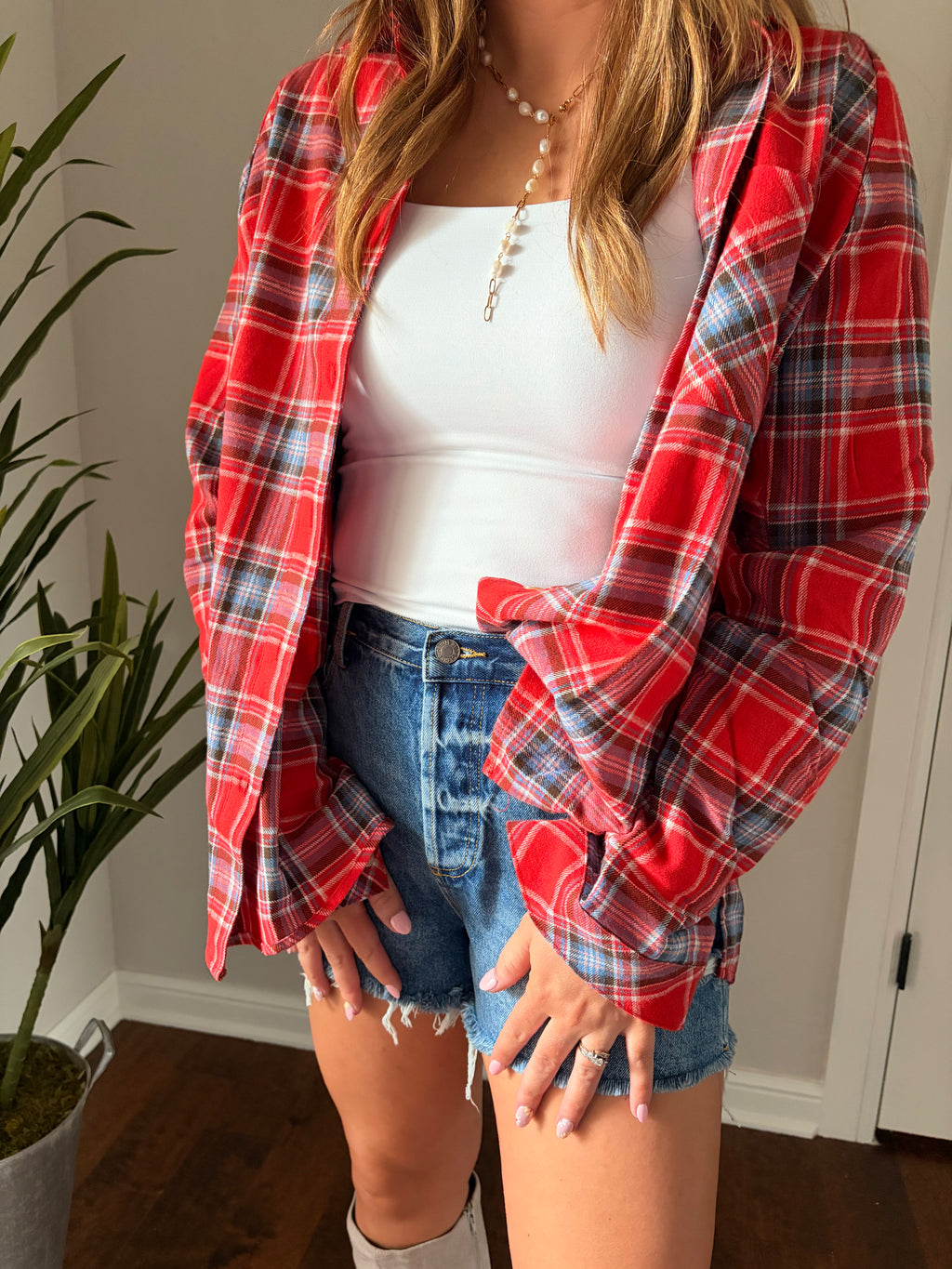 FINAL SALE! Oversized Plaid Button Down Shirt