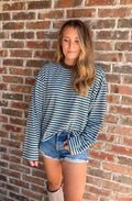 MARLOWE Classic Striped Long Sleeve Top