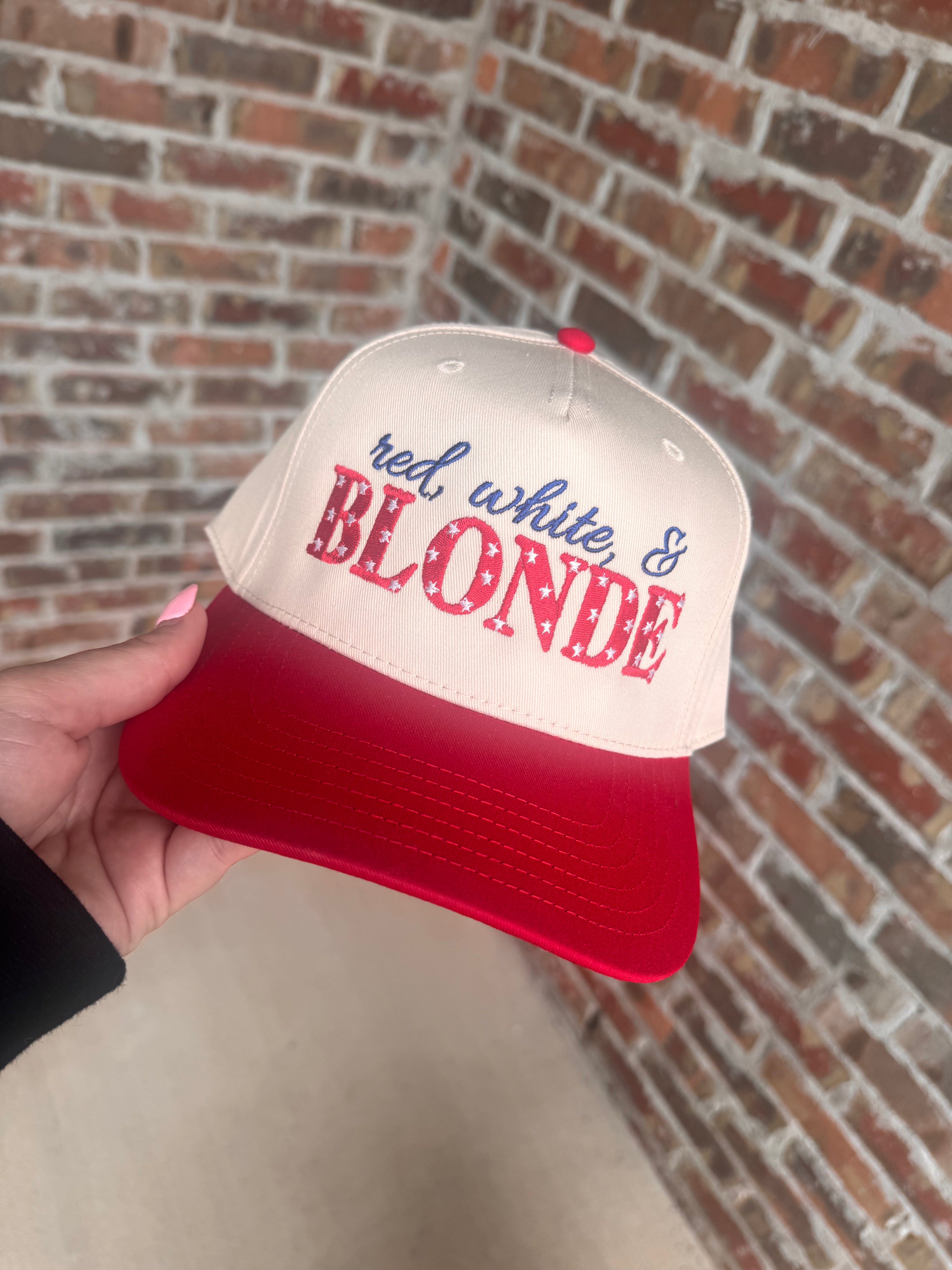 Red, White & Blonde Stars Hat
