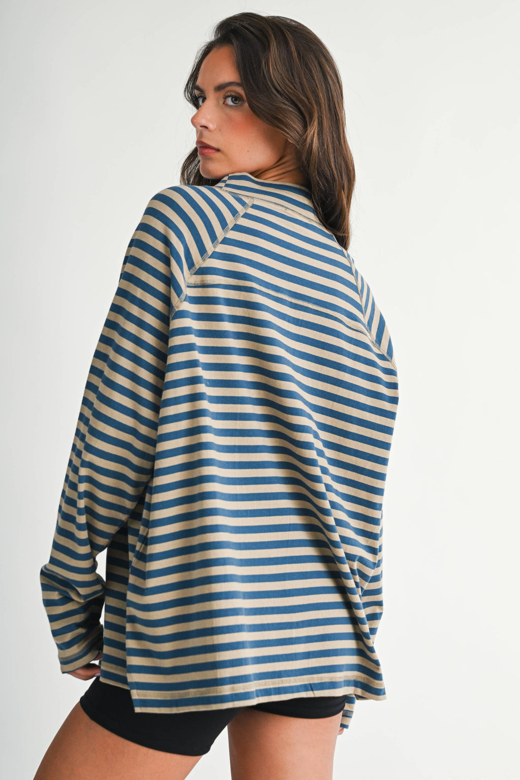 Coastal Coffee Run Mock Neck Top