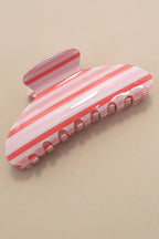 Striped Oval Hair Claw Clips