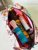 XL Western Fabric Toiletry Bag  Makeup Bag • Travel Pouch