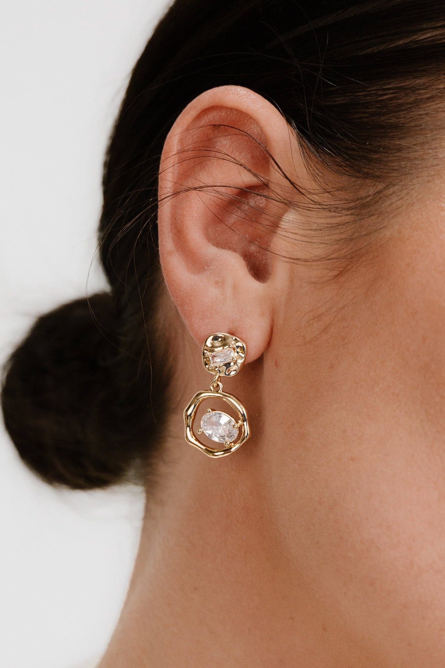 FINAL SALE! Organic Shape Crystal Earrings