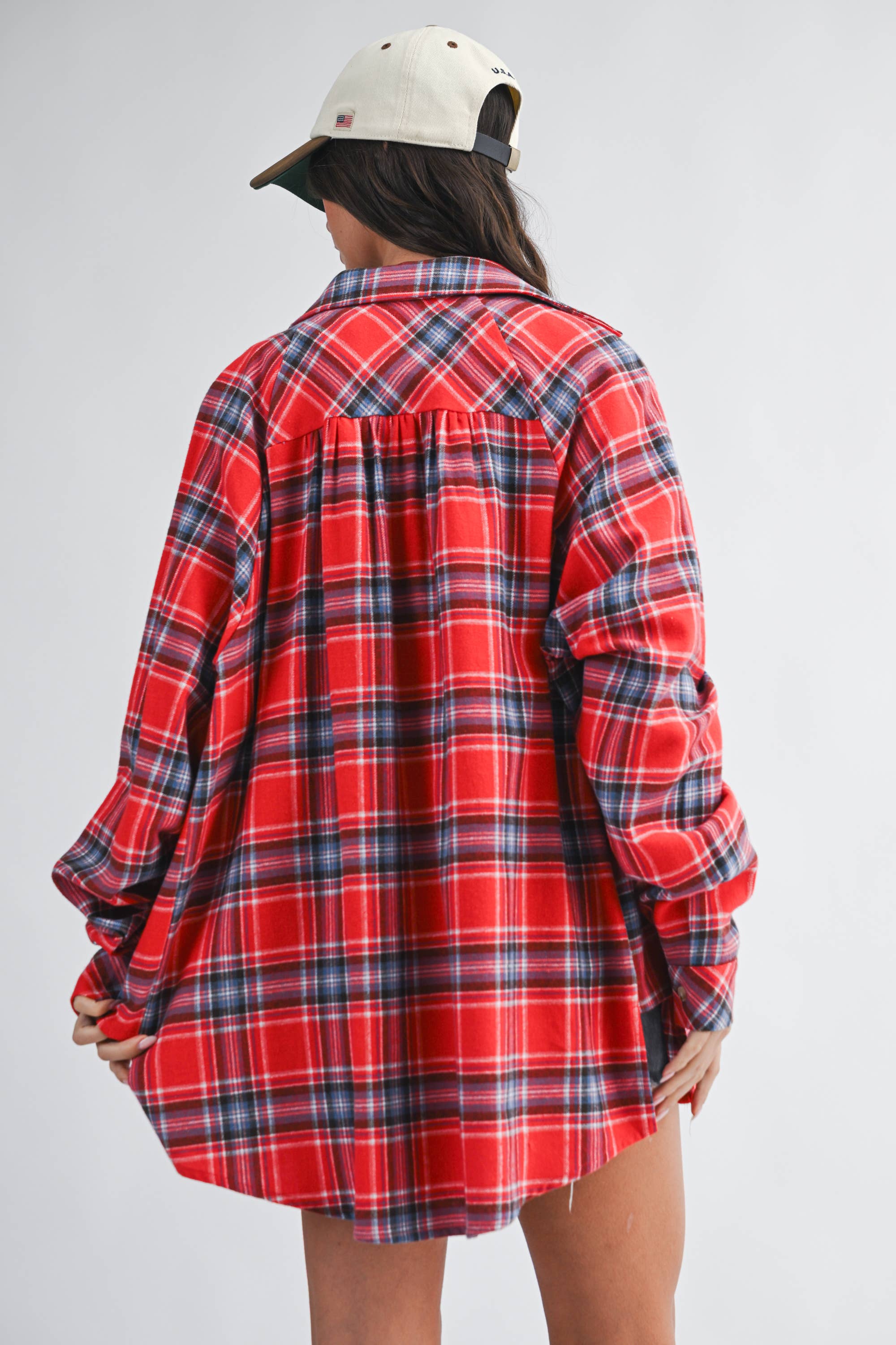FINAL SALE! Oversized Plaid Button Down Shirt